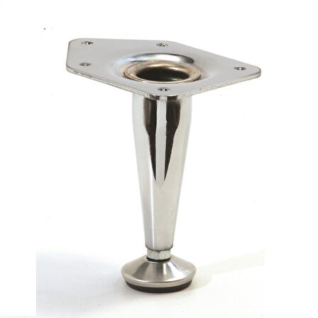 Metal Mobilya Ayağı Konik Parlak Krom (4 Adet) 10 CM