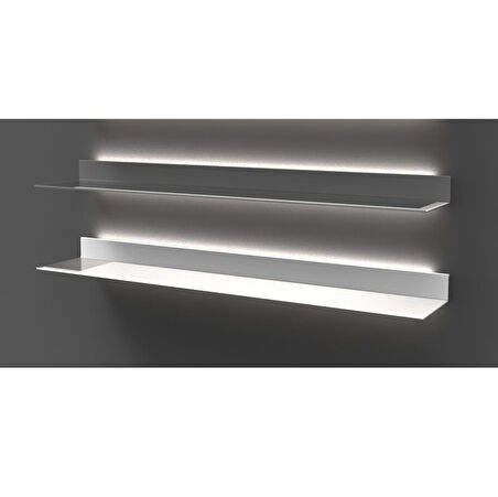 Arka Aydınlatmalı Raf 120cm-Siyah