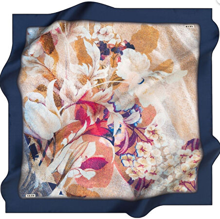 Aker Tivil Saf İpek Eşarp 8285713 - 921 Lacivert Kırçıllı Desen