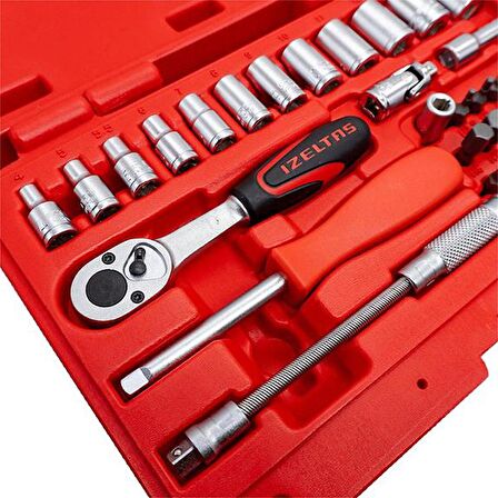 İzeltaş 14000005133 1/4'' Altı Köşe Mini Lokma Anahtar ve Bits Set 45 Parça