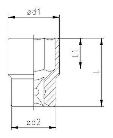 İZELTAŞ 1/2'' ALTI KÖŞE 13 MM LOKMA ANAHTAR - 1113 06 1013