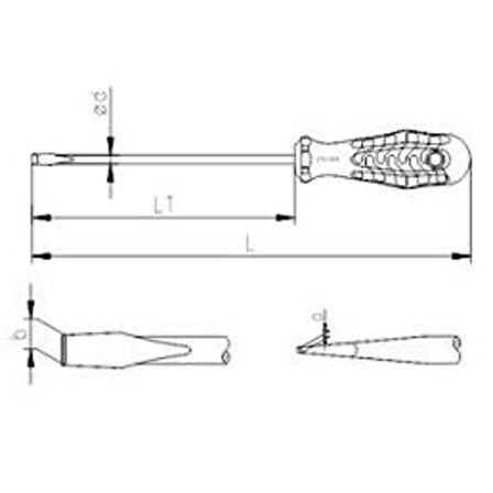 İzeltaş 7x125 mm Opak Seri Düz Uçlu Tornavida