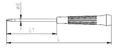 İzeltaş 4520 Elektronikçi Tip Yıldız Uçlu Klemens Tornavida 4x80mm