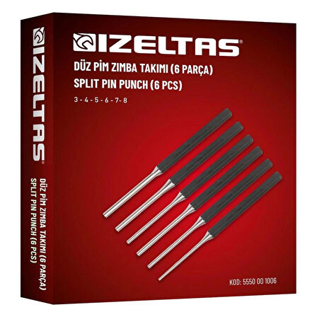 İzeltaş Düz Pim Zımba Takımı (6 Parça) 5550001006