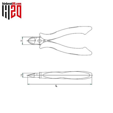 İzeltaş Elektronikçi Tipi Yan Keski 125mm - 3550140125