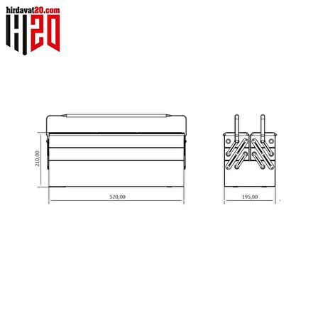 İzeltaş Takım Çantası 195x520x210mm (5 Gözlü) 8420336305