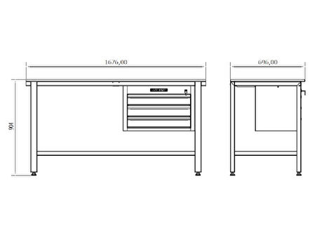 İzeltaş 8501346001 Panosuz Servis Masası