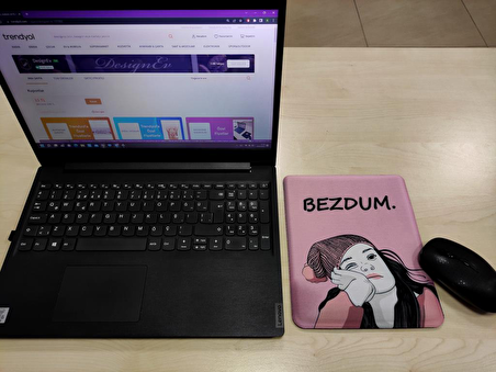 Bezdum Desenli Bilek Destekli Dikdörtgen Mousepad