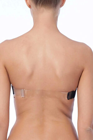 Kadın Bej Balenli Destekli Push-up Kaplı Straplez Sütyen