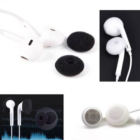 Kulaklık Süngeri, Kulaklık Yastığı 24 Adet (18 mm) - SİYAH