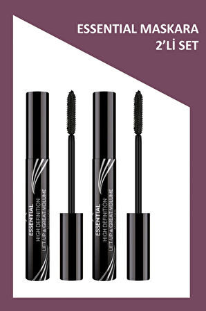Essential High Definition & Lift Up&great Volume Mascara Black - Hacim Veren Maskara 2'li Set