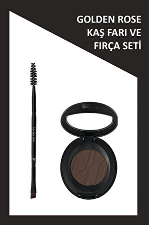 Eyebrow Brush - Kaş Fırçası ve Eyebrow Powder No: 106 Deep Brown - Kaş Farı Seti