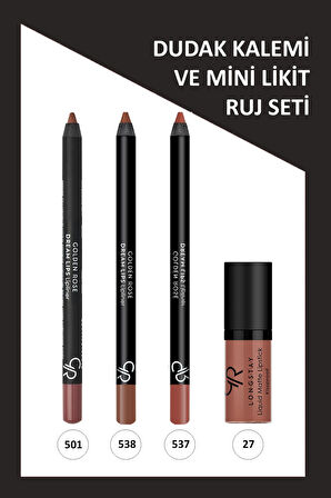 Dream Lips Lipliner 3'lü No:501-538-537 ve Longstay Liquid Matte Lipstick No:27