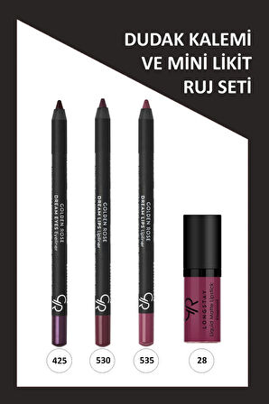 Dream Lips Lipliner 3'lü No:530-425-535 ve Longstay Liquid Matte Lipstick No:28