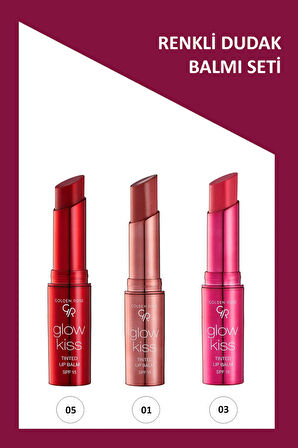 Glow Kiss No:05 - No: 01 - No: 03 Renkli Dudak Nemlendirici Seti