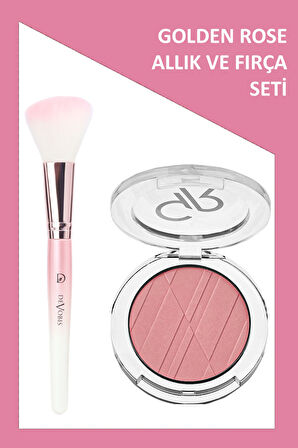 Devobis Angled Blush Brush - Açılı Allık Fırçası ve Powder Blush No:13 Allık Seti