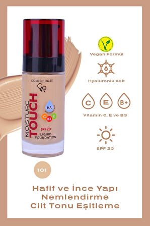 Moisture Touch Liquid Foundation 101 Hyaluronik Asitli Nemlendirici Fondöten 30 ml