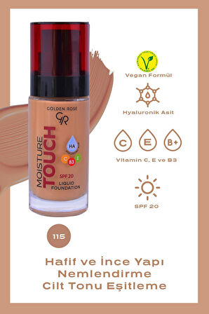 Moisture Touch Liquid Foundation 115 Hyaluronik Asitli Nemlendirici Fondöten 30 ml