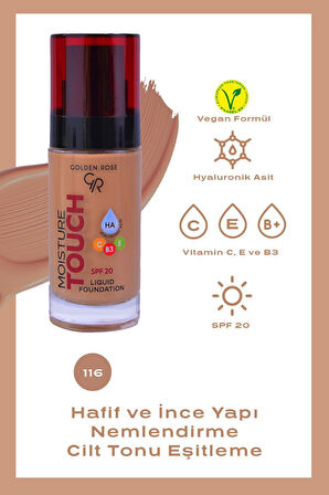 Moisture Touch Liquid Foundation 116 Hyaluronik Asitli Nemlendirici Fondöten 30 ml
