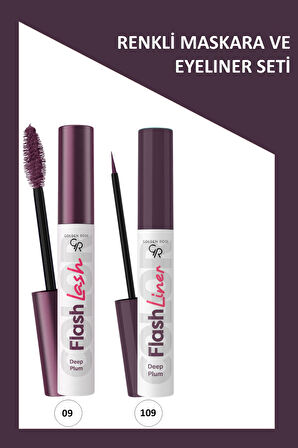 Flash Lash Mürdüm Maskara ve Flash Liner Makyaj Seti