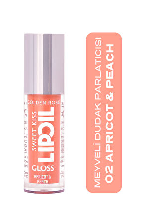 Sweet Kiss Lip Oil Gloss No:02 Dudak Parlatıcı Yağ Şeftali, Gül & Jojoba Yağlı 4,7 ml