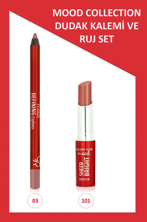 Mood Defining Dudak Kalemi No:03 & Sheer Bright Ruj No:101 İkili Set