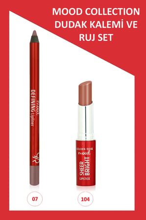 Mood Defining Dudak Kalemi No:07 & Sheer Bright Ruj No:104 İkili Set