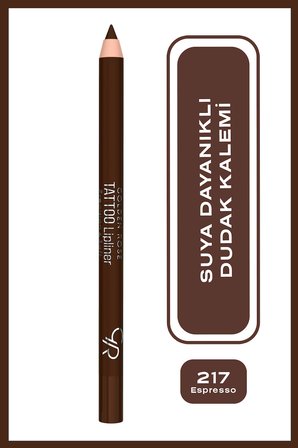 Golden Rose Tattoo Lipliner No: 217 Espresso - Suya Dayanıklı Uzun Süre Kalıcı Jel Dudak Kalemi