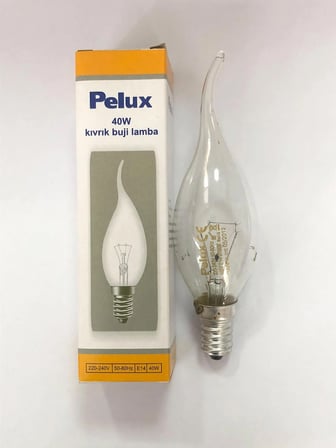 5 ADET PELUX 40W E14 KIVRIK BUJİ DİMMER UYUMLU