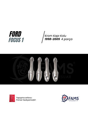 Ford Focus 1 Krom Kapı Kolu 4 Kapı 1998-2005 Paslanmaz Çelik (ÇİFT DELİK) Uyumlu