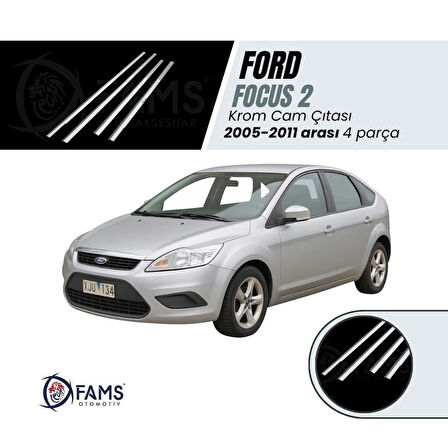 Focus 2 Hb Krom Cam Çıtası 4 Prç. 2005 - 2011 Paslanmaz Çelik