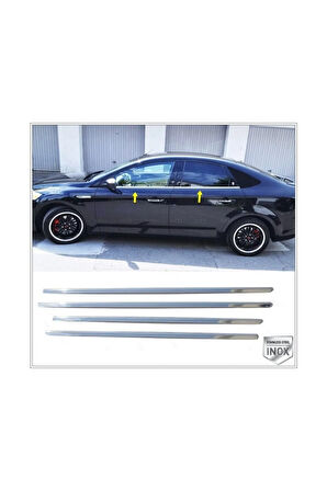 Ford Mondeo Krom Cam Çıtası 4 Parça 2007-2015 Arası Paslanmaz Çelik