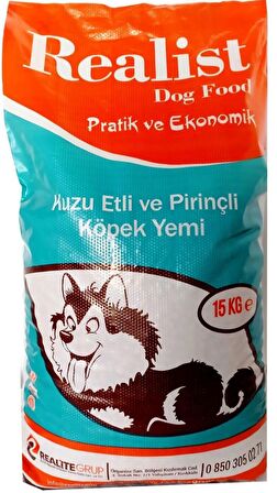 Realist Dog Kuzu Etli-Pirinçli Yetişkin Kuru Köpek Maması 15 kg