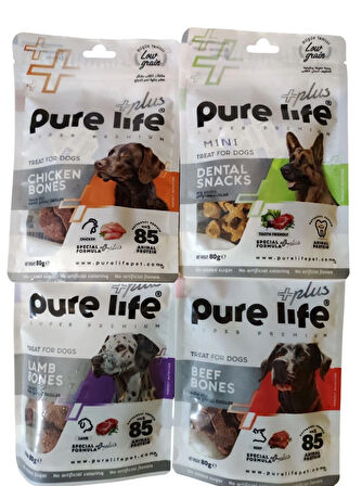 PURE LİFE  +PLUS   KÖPEK ÖDÜL MAMASI  80GR 4'LÜ PAKET  
