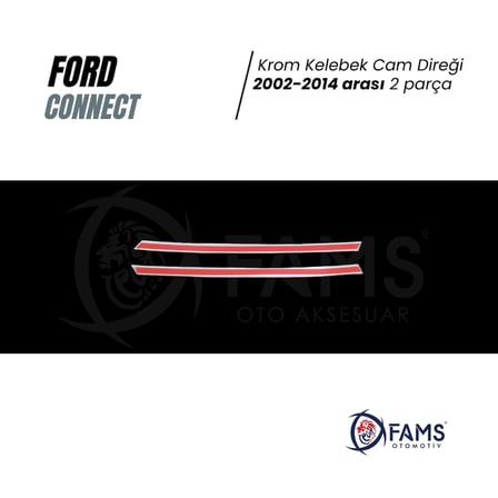 F. Connect Krom Kelebek Cam Direği 2 Prç. 2002-2014 P. Çelik Uyumlu