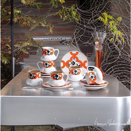 Porselen Maksimo Orange 6 Lı Fincan Takımı Turuncu 311-3