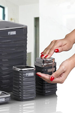 LUNA 5Lİ BANYO SET. KROM-ANTRASİT
