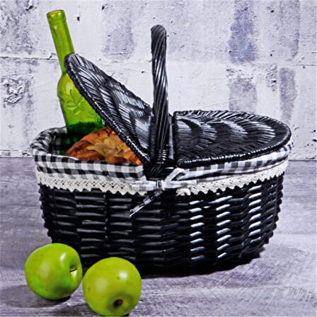 LNY-07 BLACK PİKNİK ORTA SEPETİ