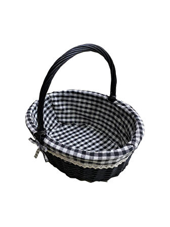 SİYAH SEPET OVAL BYK 40 X 31 X 17 CM