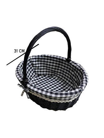 SİYAH SEPET OVAL BYK 40 X 31 X 17 CM