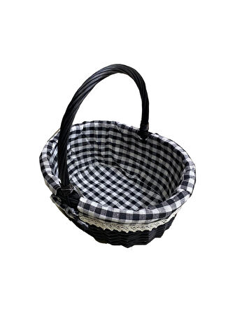 SİYAH SEPET OVAL ORT 32 X 14 X 25 CM