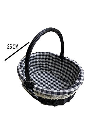 SİYAH SEPET OVAL ORT 32 X 14 X 25 CM