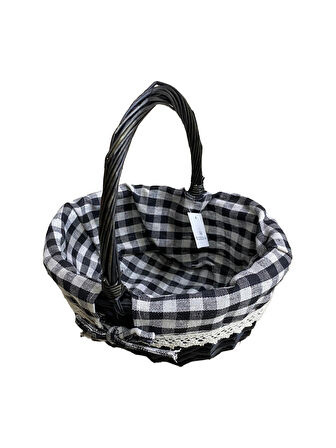 SİYAH SEPET OVAL KÇK 24 x 11 x 19 cm