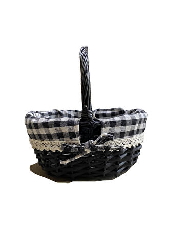 SİYAH SEPET OVAL KÇK 24 x 11 x 19 cm