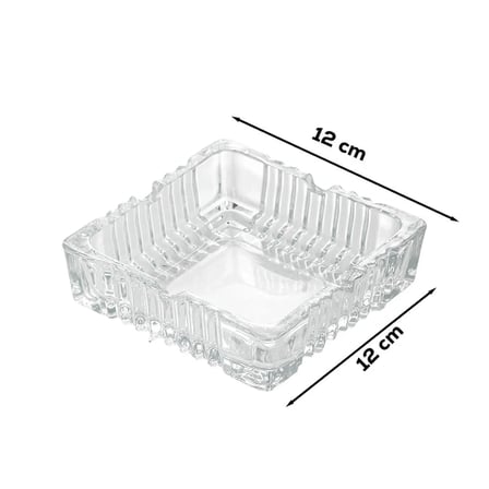 Porsima KLK-02 Kristal Cam Kare Küllük 12x12 cm Şeffaf Lüks Küllük
