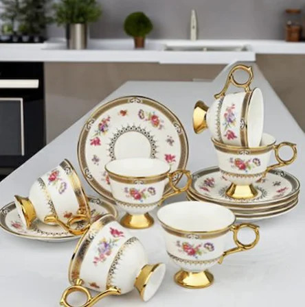 Kosova Megan Premium 6 Kişilik Porselen Kahve Fincan Takımı - RSY-262