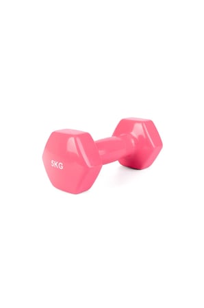 Gymo Hex Shape Vinil Dambıl 5kg Pembe