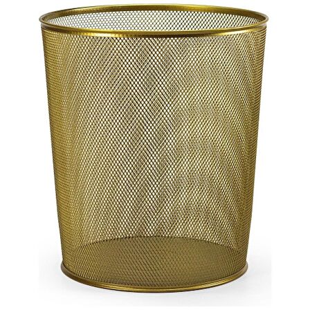 Mas Çöp Kovası Metal Tam Perforeli 10 Lt Altın 854