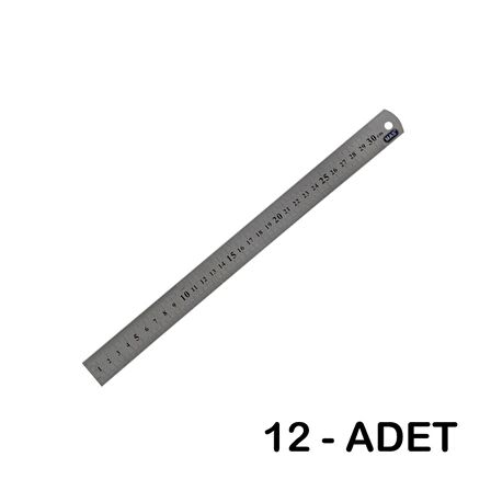 Mas 2330 Çelik Cetvel 30cm - 12 Adet