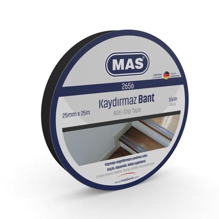 Mas Kaydırmaz Bant 25mmx25m Siyah 2656
